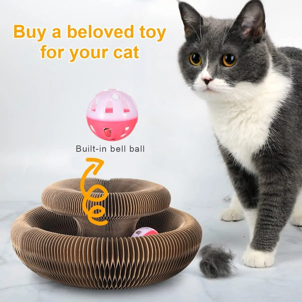 2-in-1 Cat Interactive Toy & Scratcher