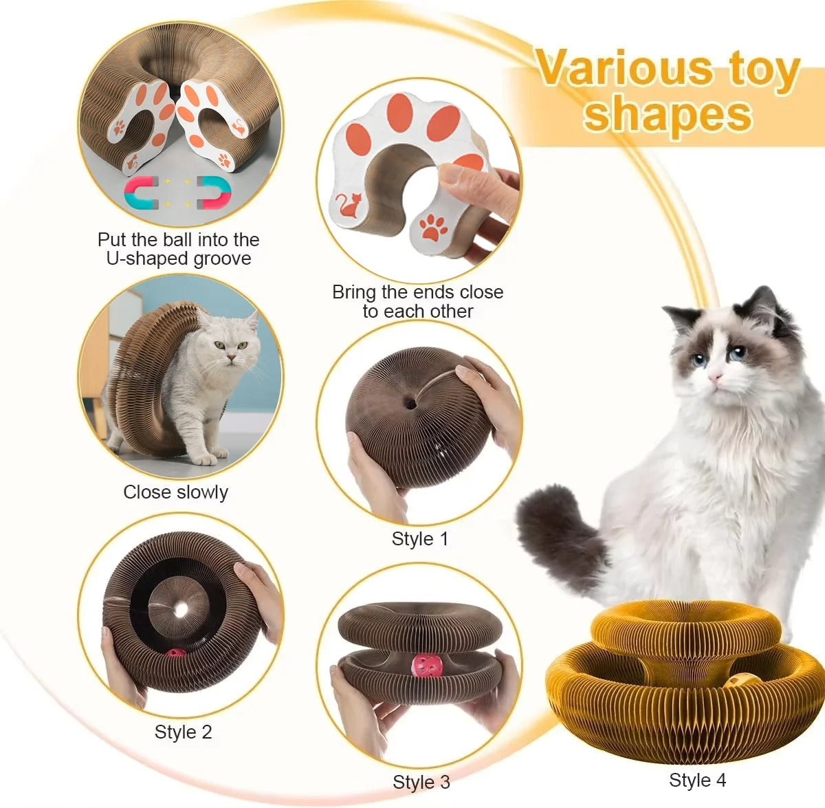 2-in-1 Cat Interactive Toy & Scratcher