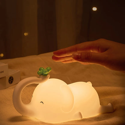 Cute Soft Silicone Touch Activate Night Light- Sheep - Panda - Elephant